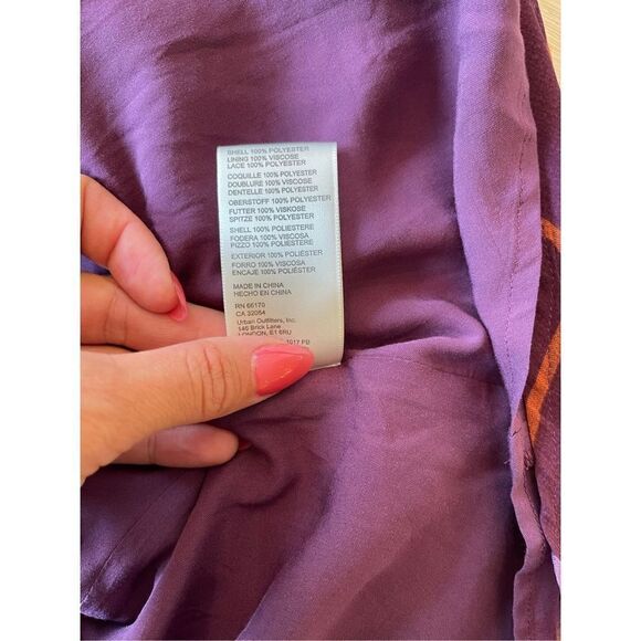 Free People - Faye Frock Mini Dress In Plum Combo size XS - Picture 4 of 4